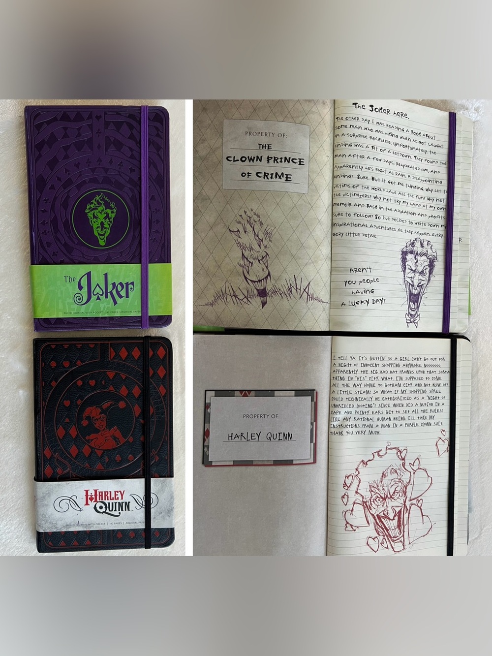DC Comics Harley Quinn The Joker Hardcover Ruled Journal Diary